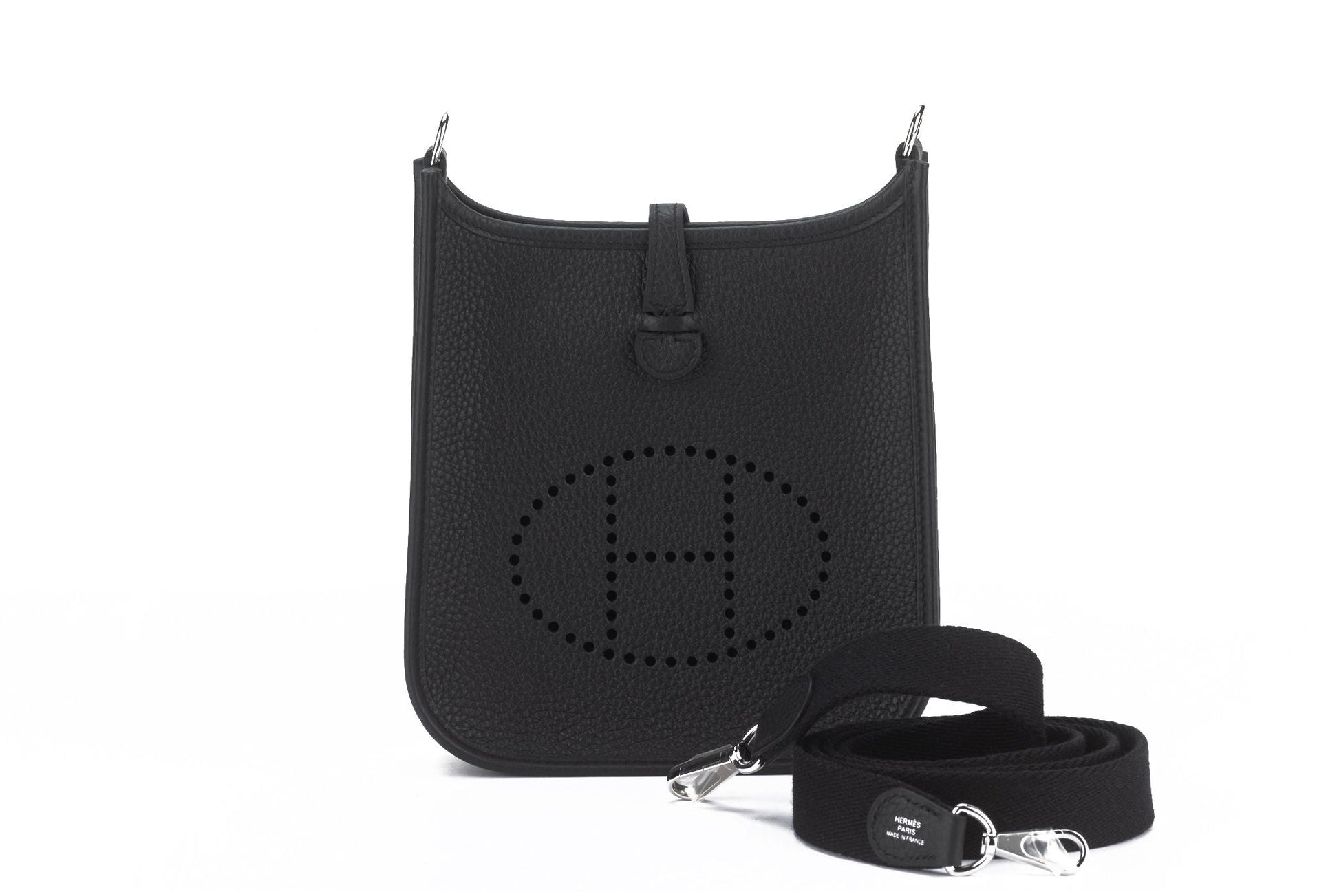 Hermes New Evelyne Clemence Handbag Black Mini Travel Bag