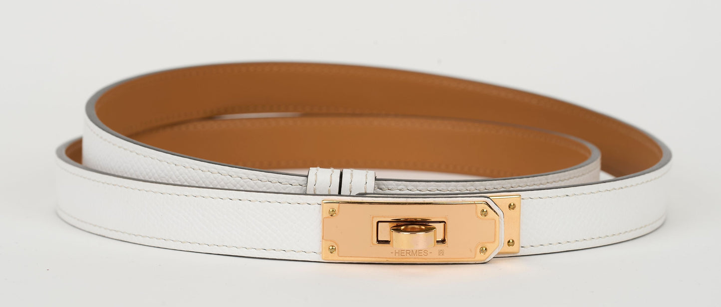 Hermes New Kelly Rose Handbag White Gold Travel Bag