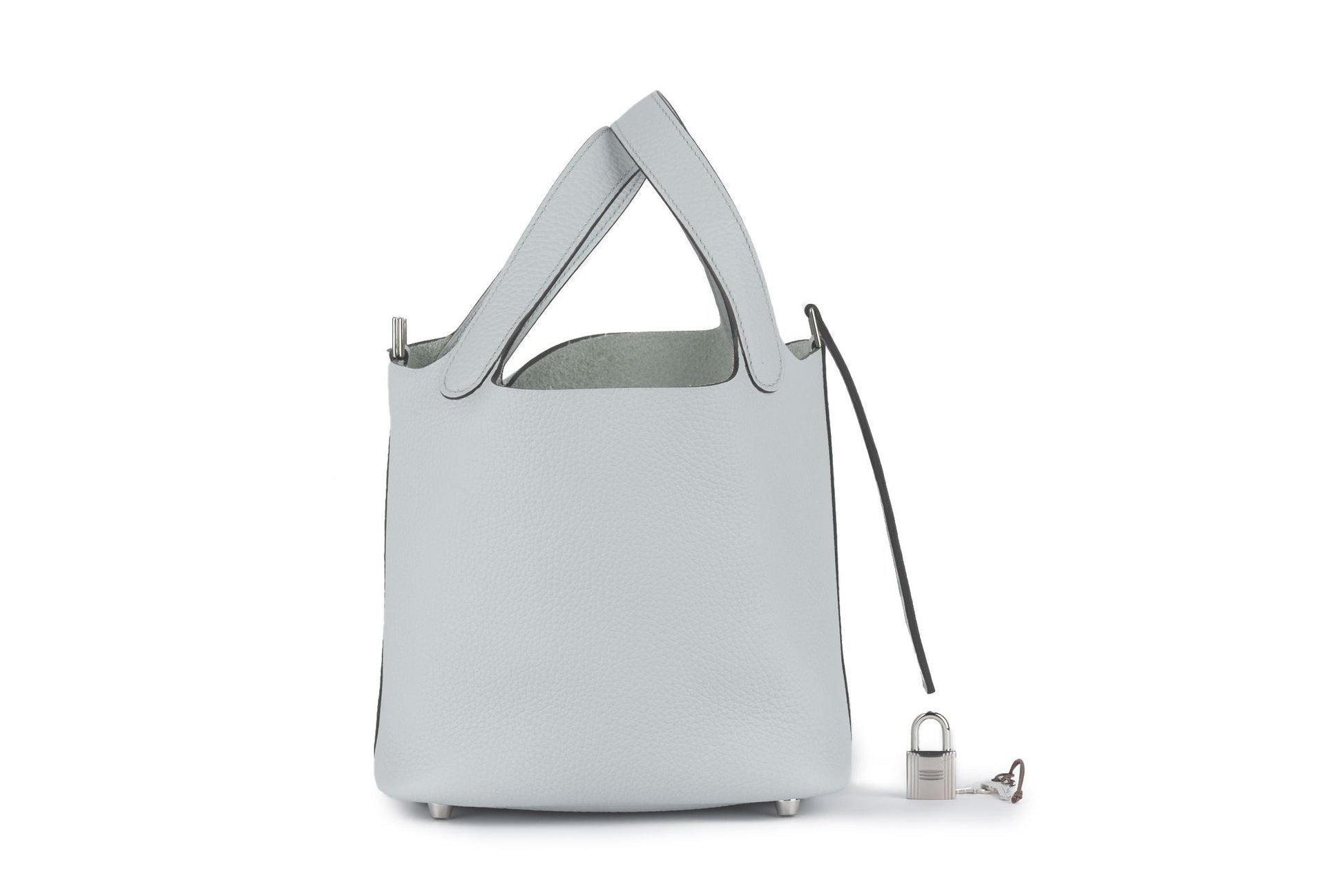 Hermes New Pearl Grey Picotin Togo Handbag Travel Bag