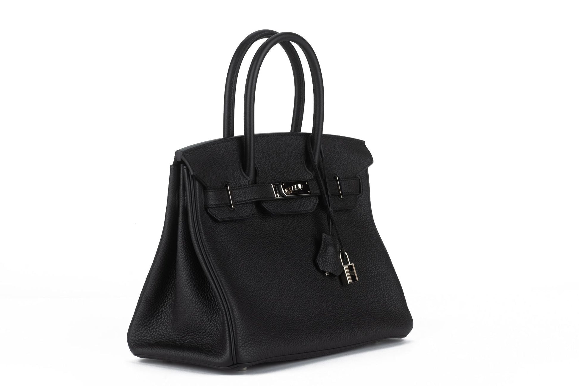 Hermes Birkin Togo Palladium Handbag Black Travel Bag