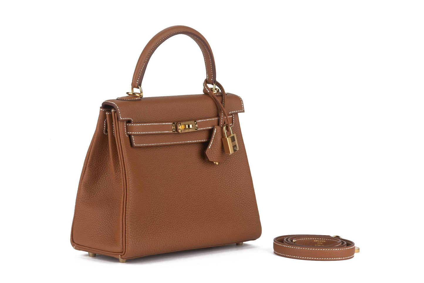 Hermes New Kelly Retournè Togo Handbag Gold Travel Bag