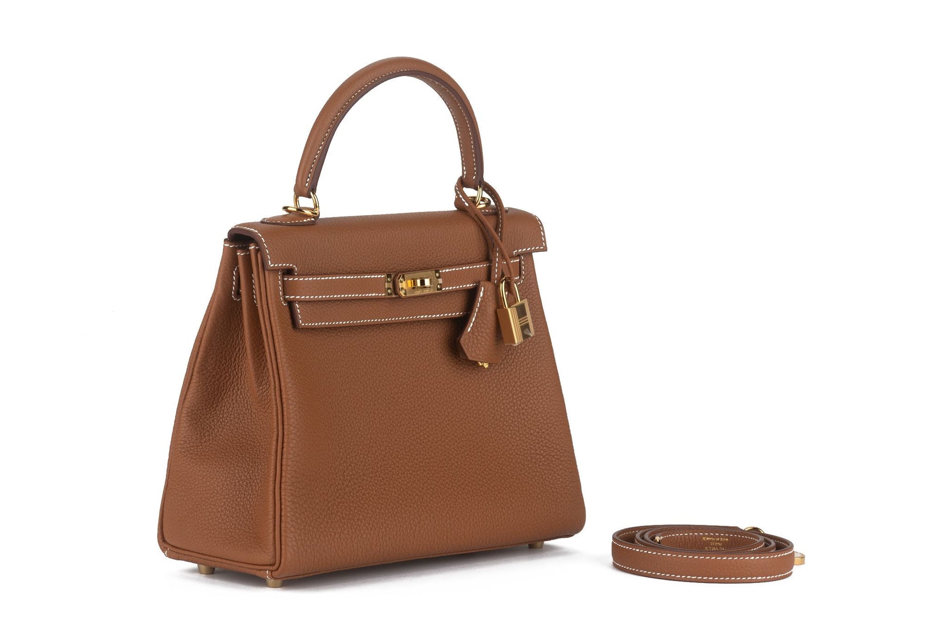 Hermes New Kelly Retournè Togo Handbag Gold Travel Bag