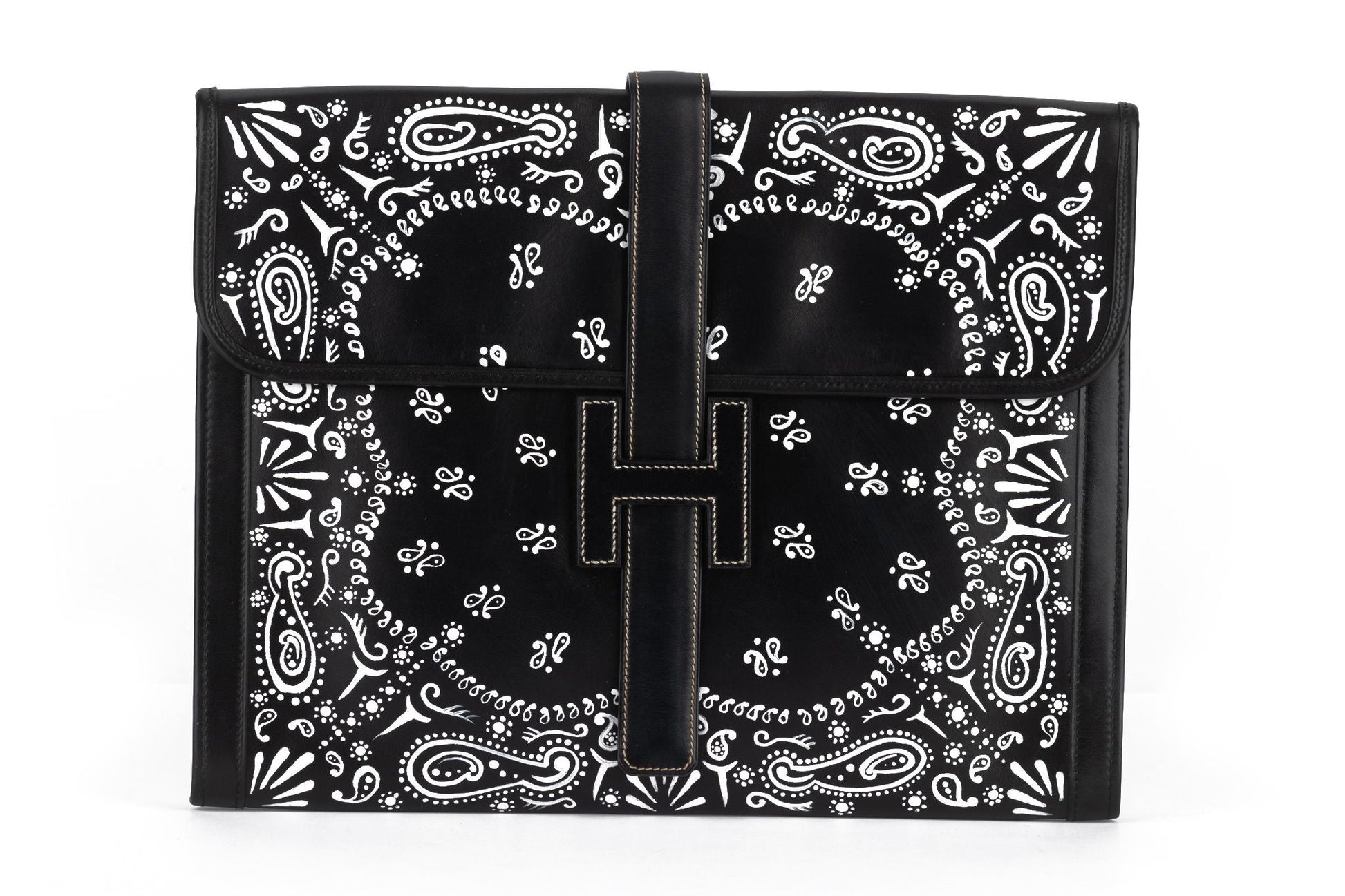Hermes Box Jige Clutch Bandana Bag Black Clutch Bag