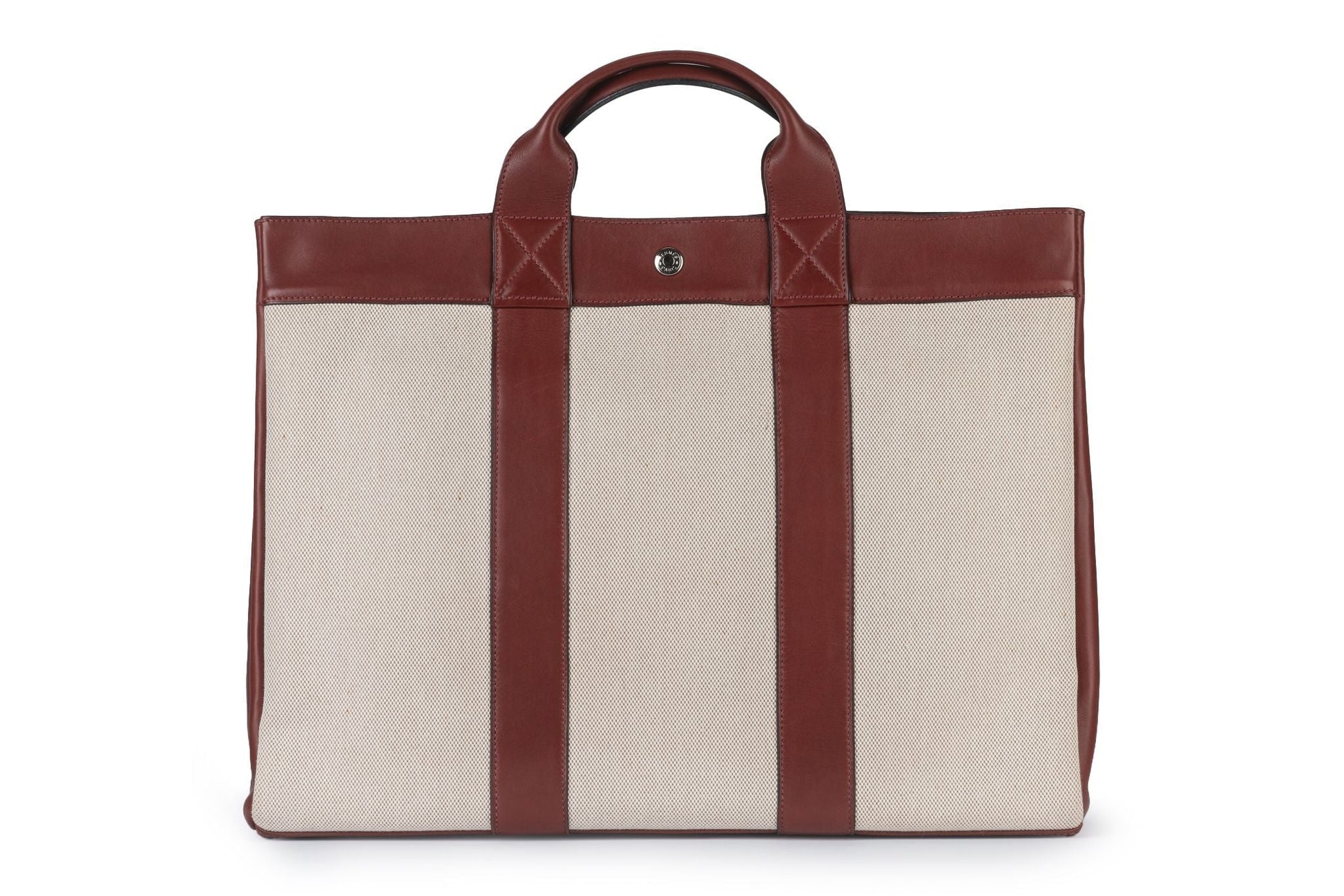 Hermes Deauville Ivory Tote Mm Red Tote Bag