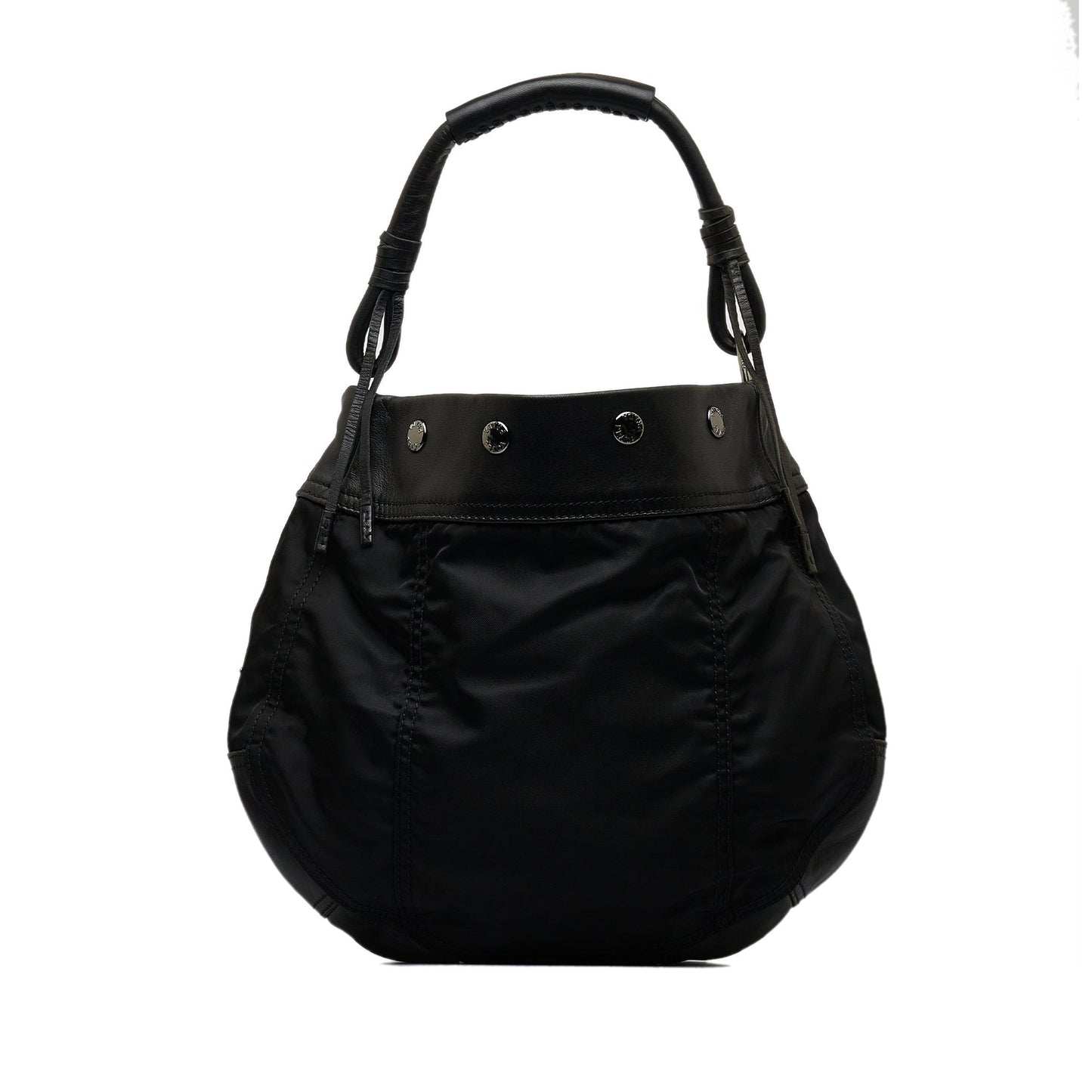 Prada Tessuto Hobo Bag Canvas Nylon Black Shoulder Bag
