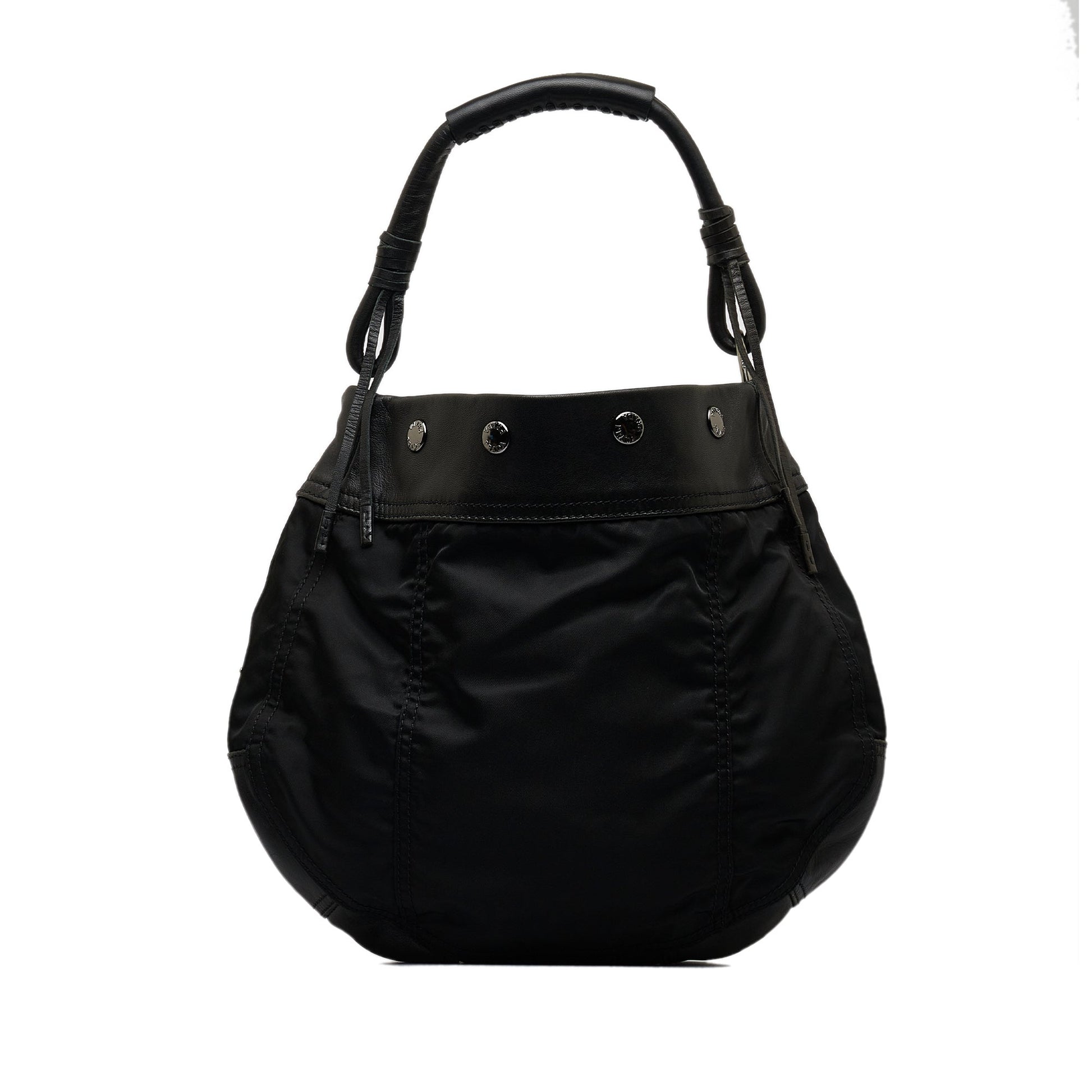 Prada Tessuto Hobo Bag Canvas Nylon Black Shoulder Bag