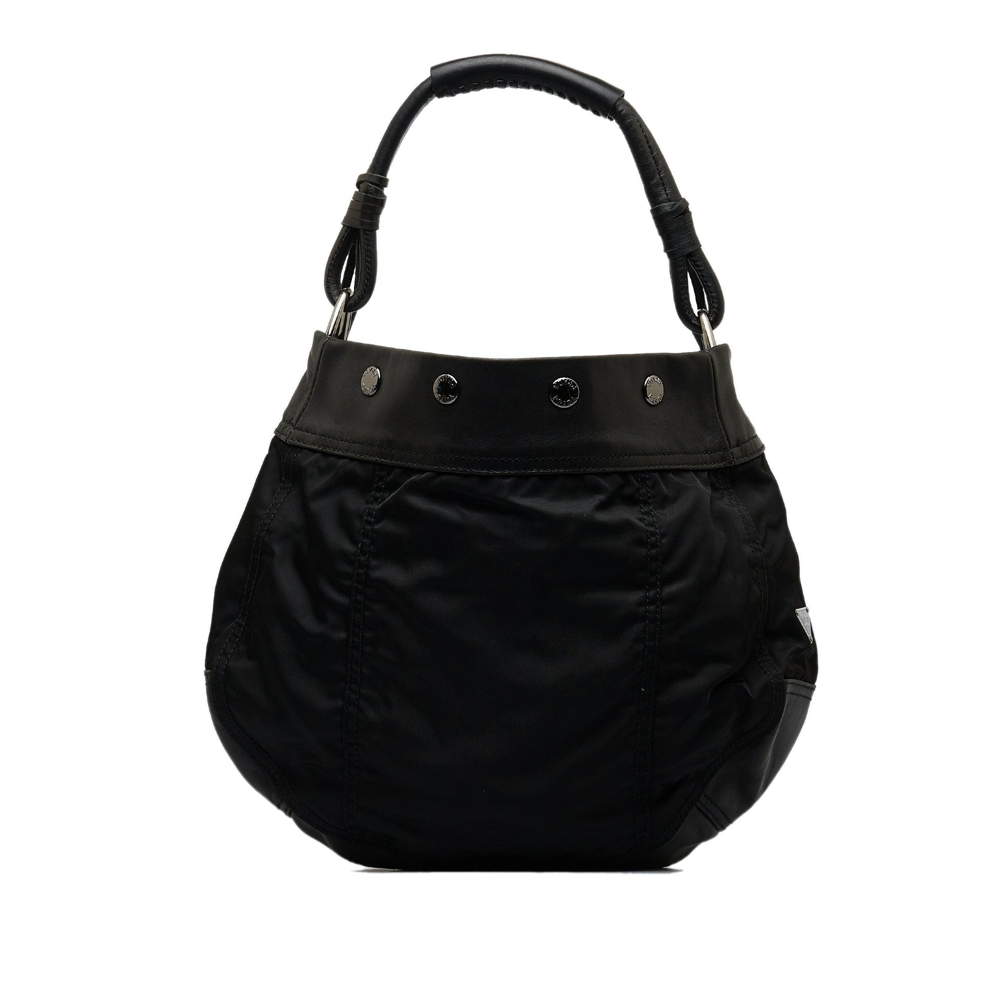 Prada Tessuto Hobo Bag Canvas Nylon Black Shoulder Bag