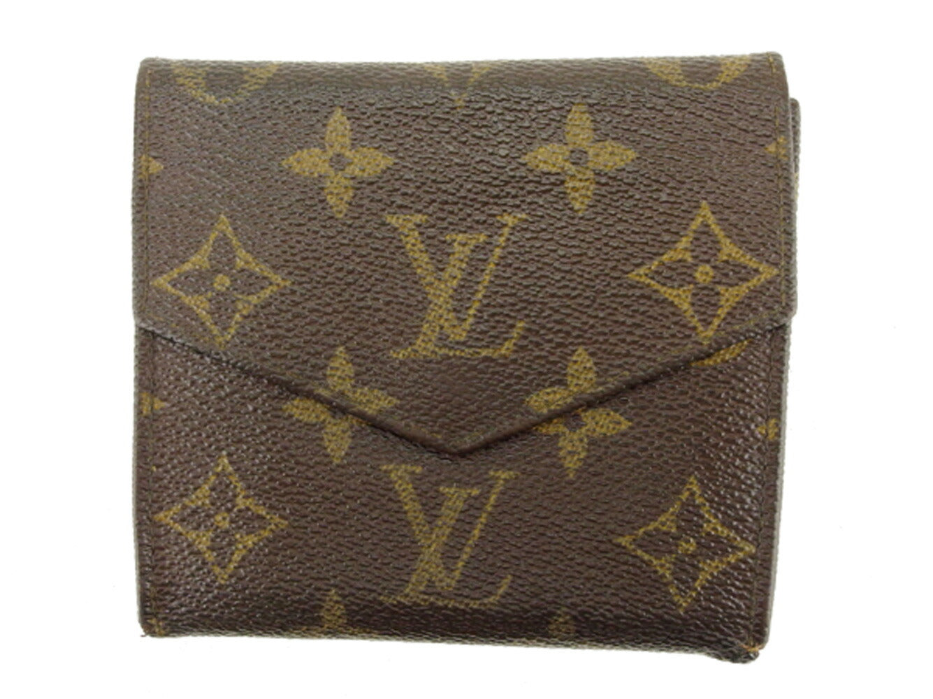 Louis Vuitton Bifold M61660 Portonebi old Brown Beige Wallet Case Q559