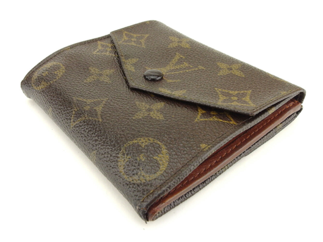 Louis Vuitton Bifold M61660 Portonebi old Brown Beige Wallet Case Q559