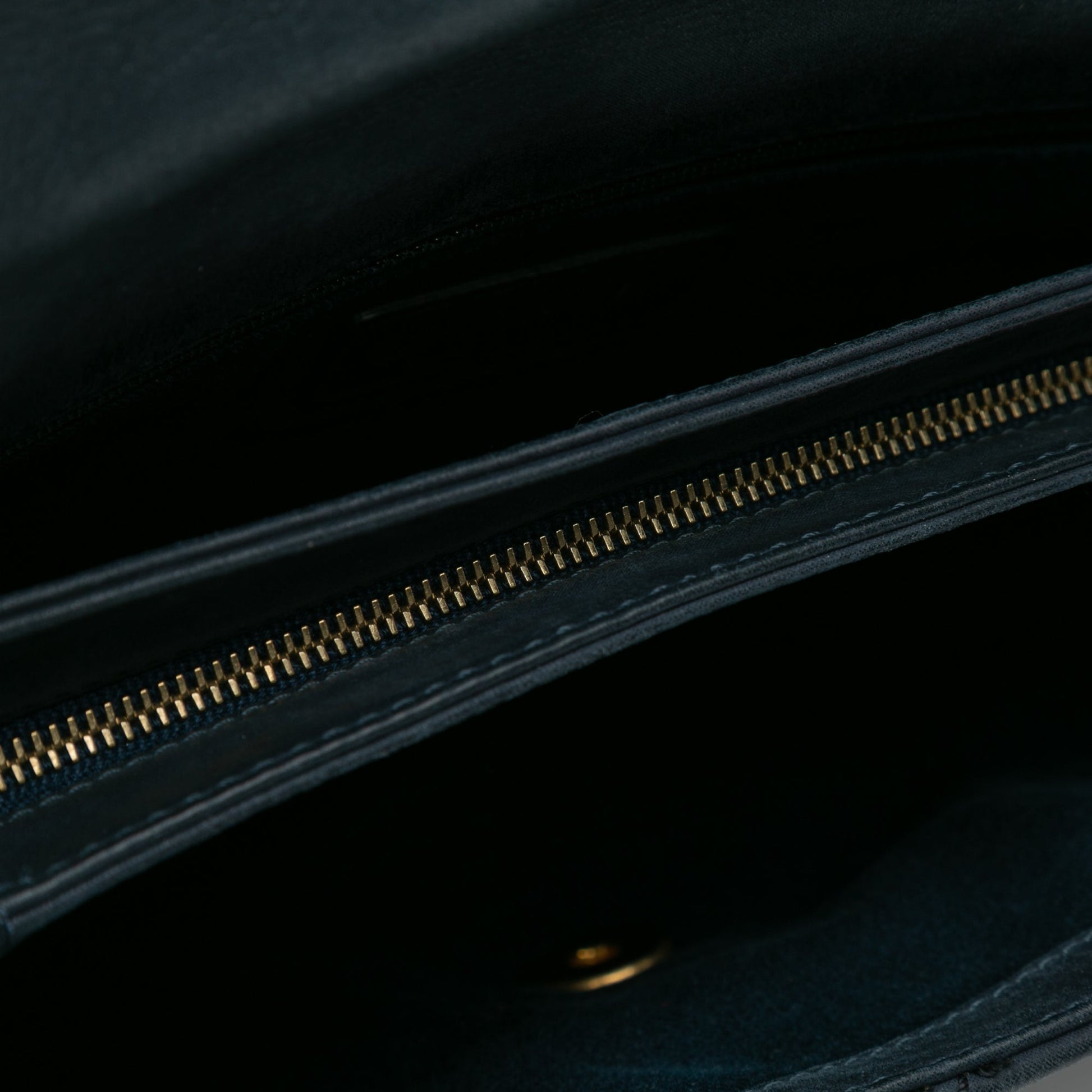 Blue Chanel Iridescent Calfskin Stitch Flap Crossbody Bag