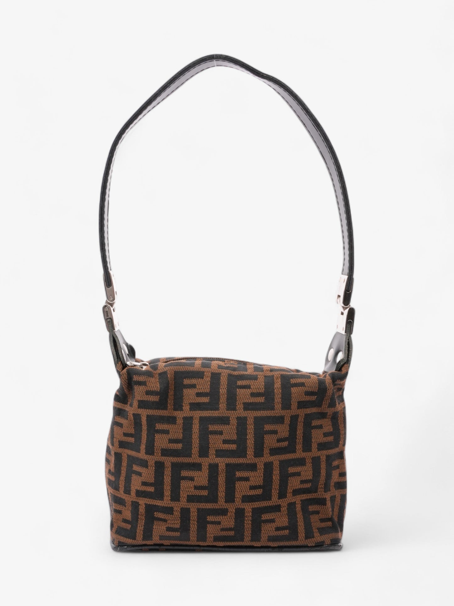 Fendi Classic Zucca Shoulder Bag Canvas Zip