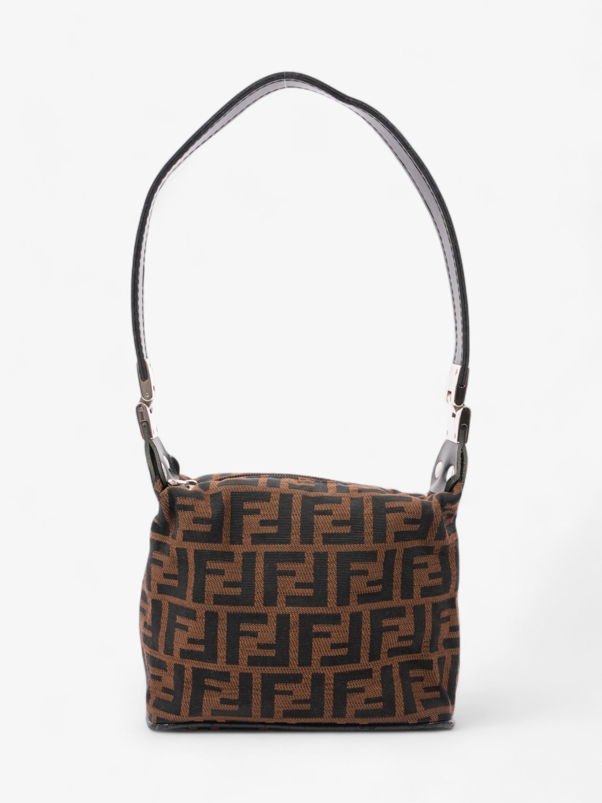Fendi Classic Zucca Shoulder Bag Canvas Zip