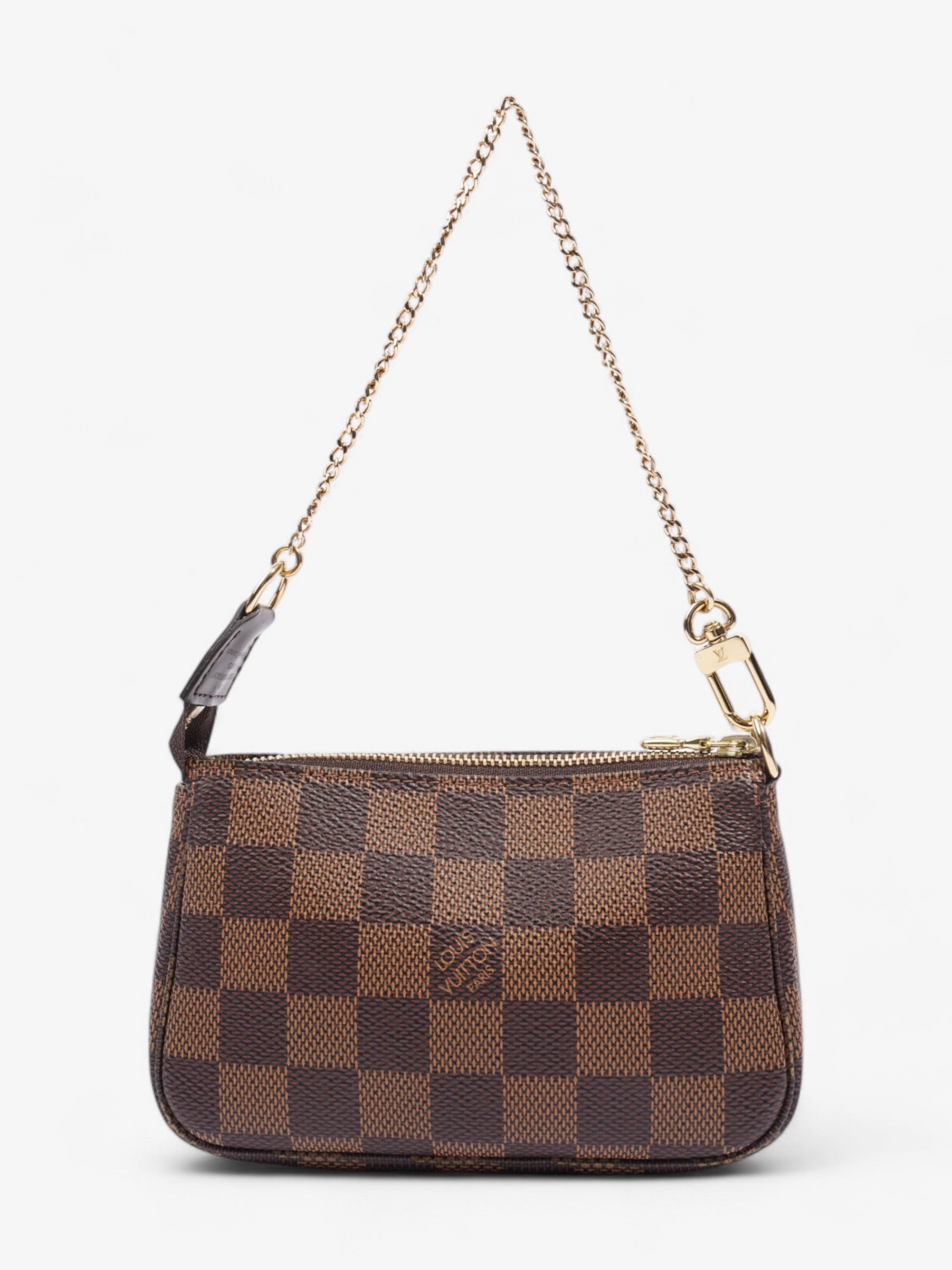 Louis Vuitton Pochette Accessoires Ebene Damier Canvas Clutch Bag Canvas Mini