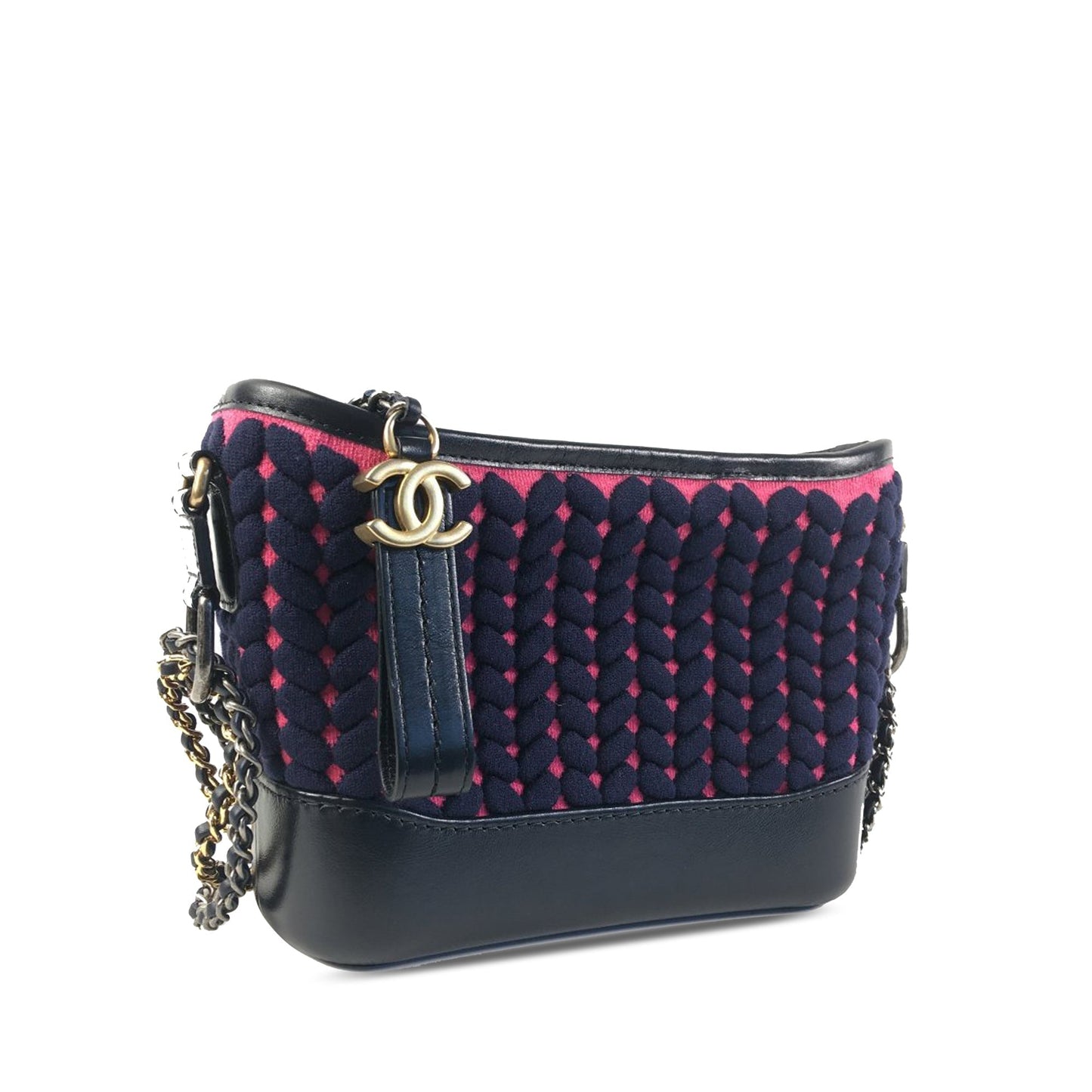 CHANEL Small Woven Knit Cotton Gabrielle Hobo Crossbody Bag