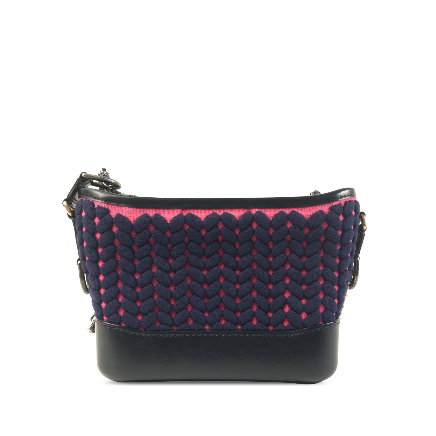CHANEL Small Woven Knit Cotton Gabrielle Hobo Crossbody Bag