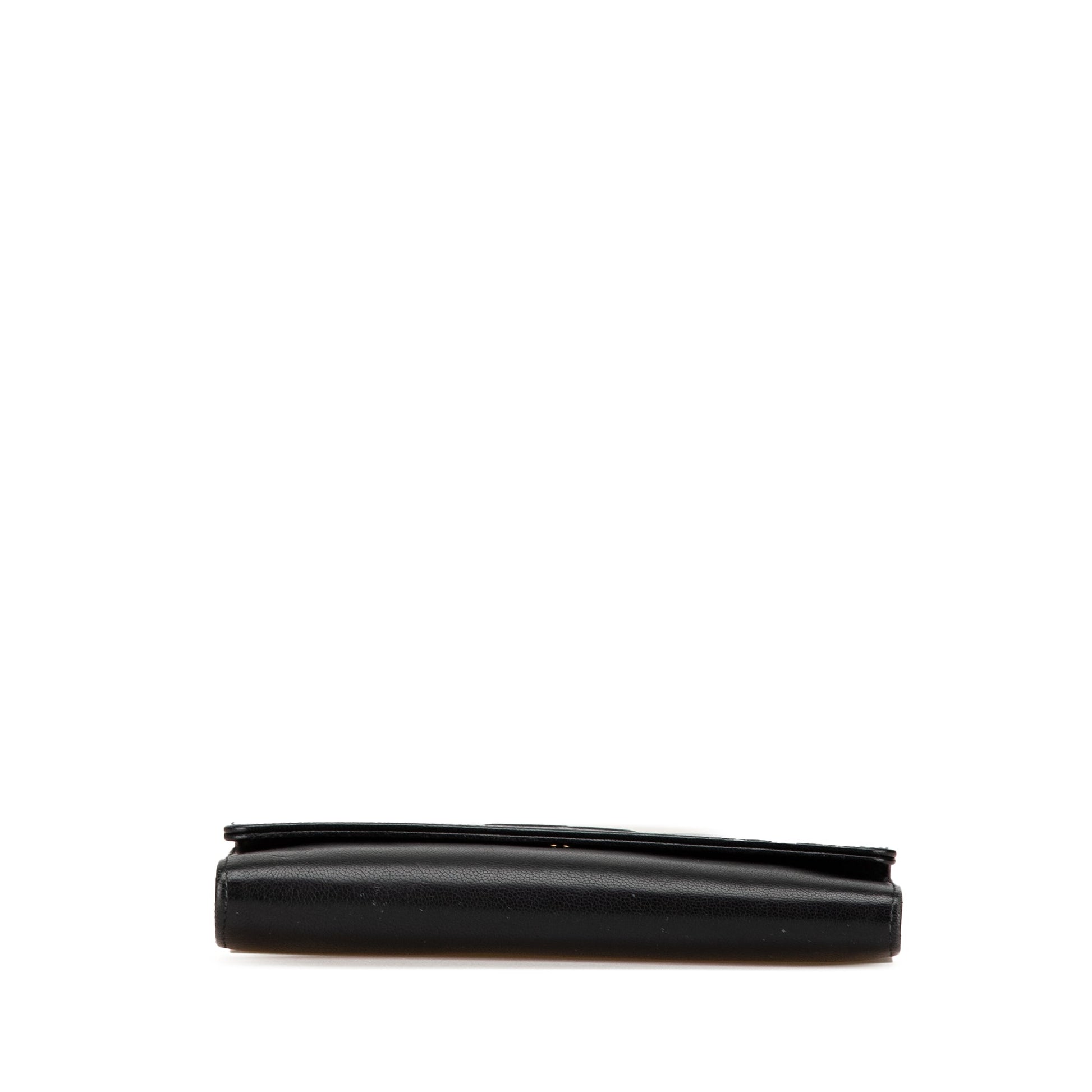 Black Chanel CC Calfskin Long Wallet