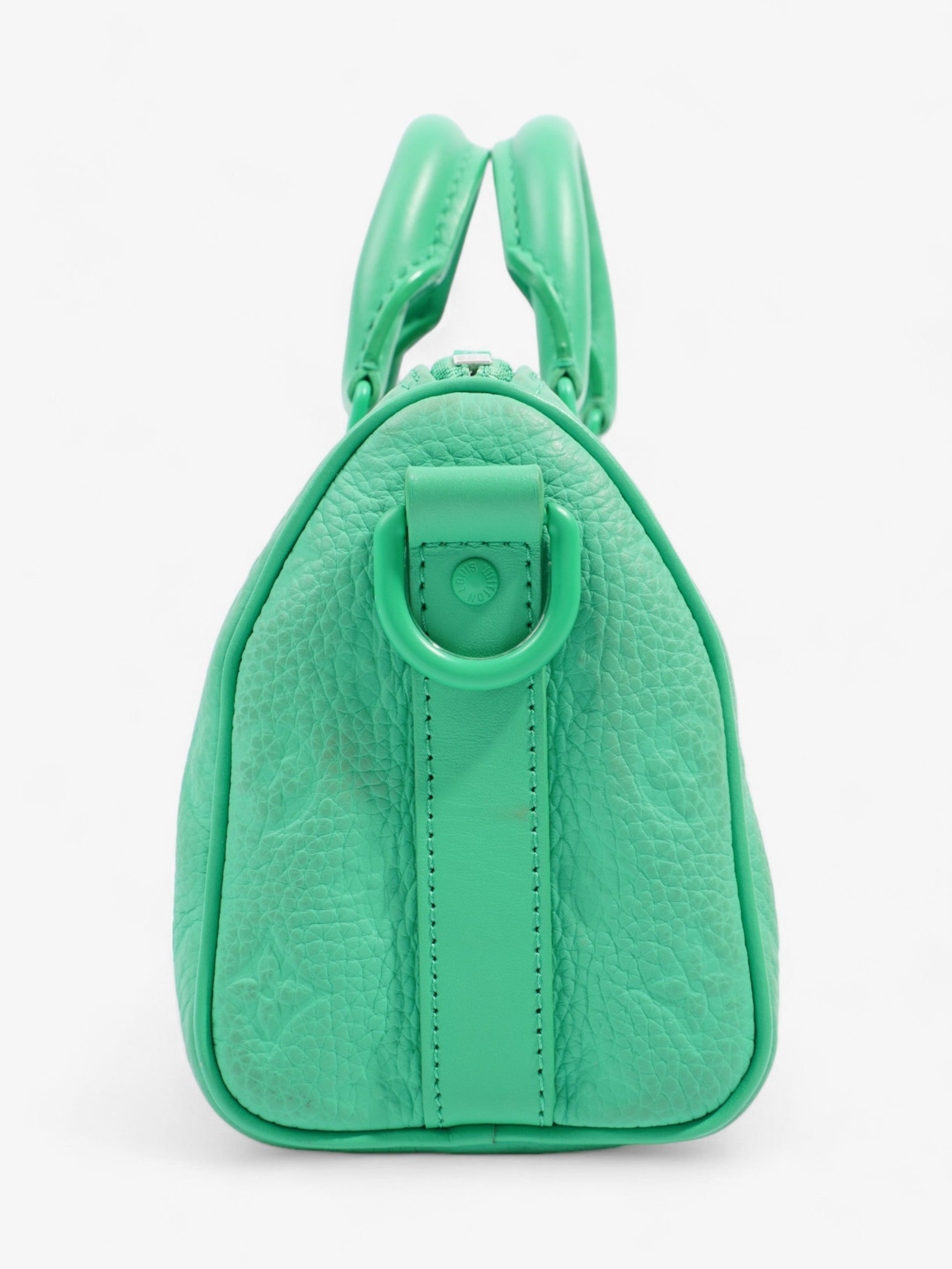 Louis Vuitton Keepall Bandouliere 25 Embossed Monogram Leather Green Travel Bag
