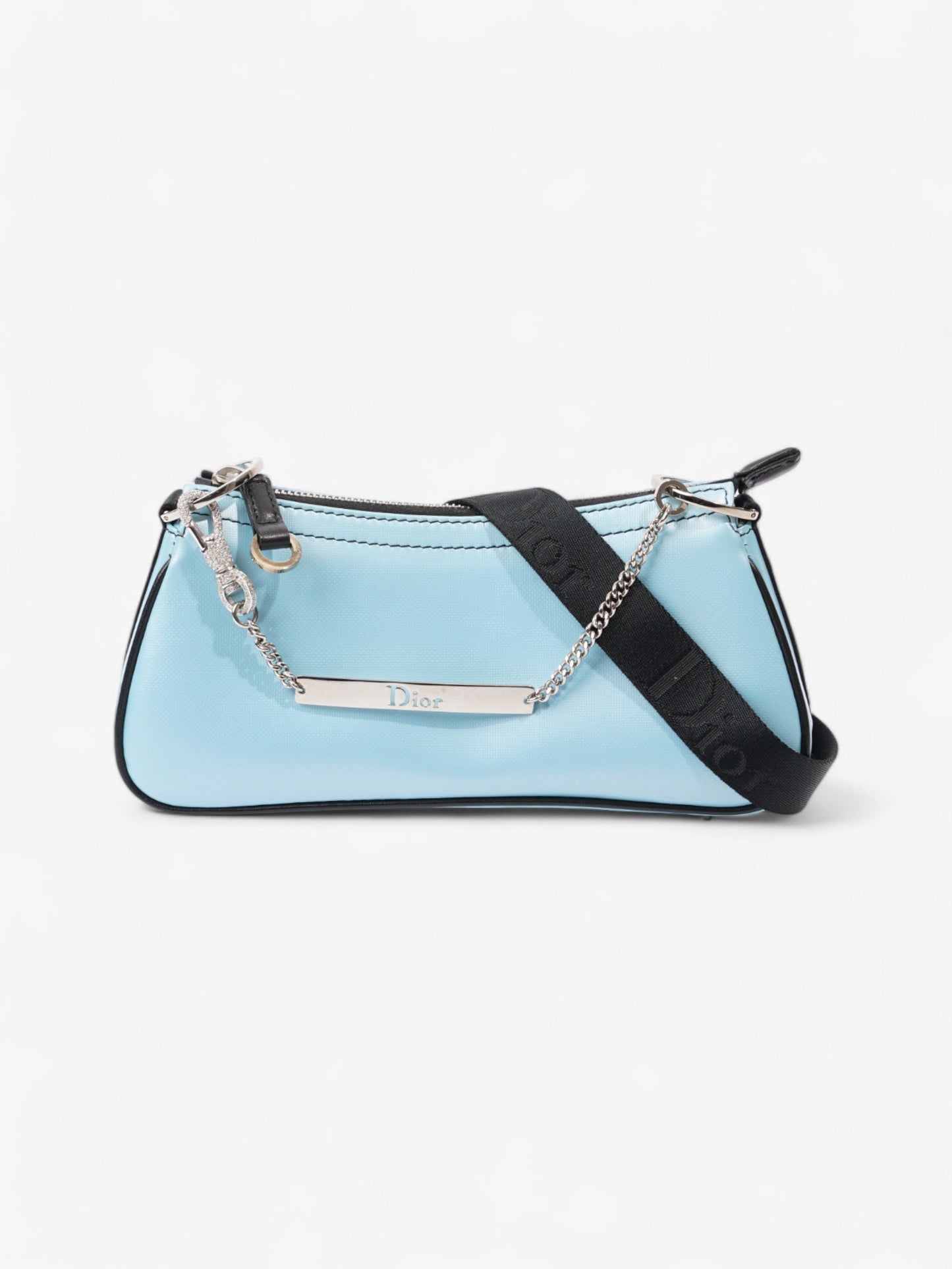 Dior Christian Hardcore Bag Light Coated Canvas Black Blue Shoulder Bag