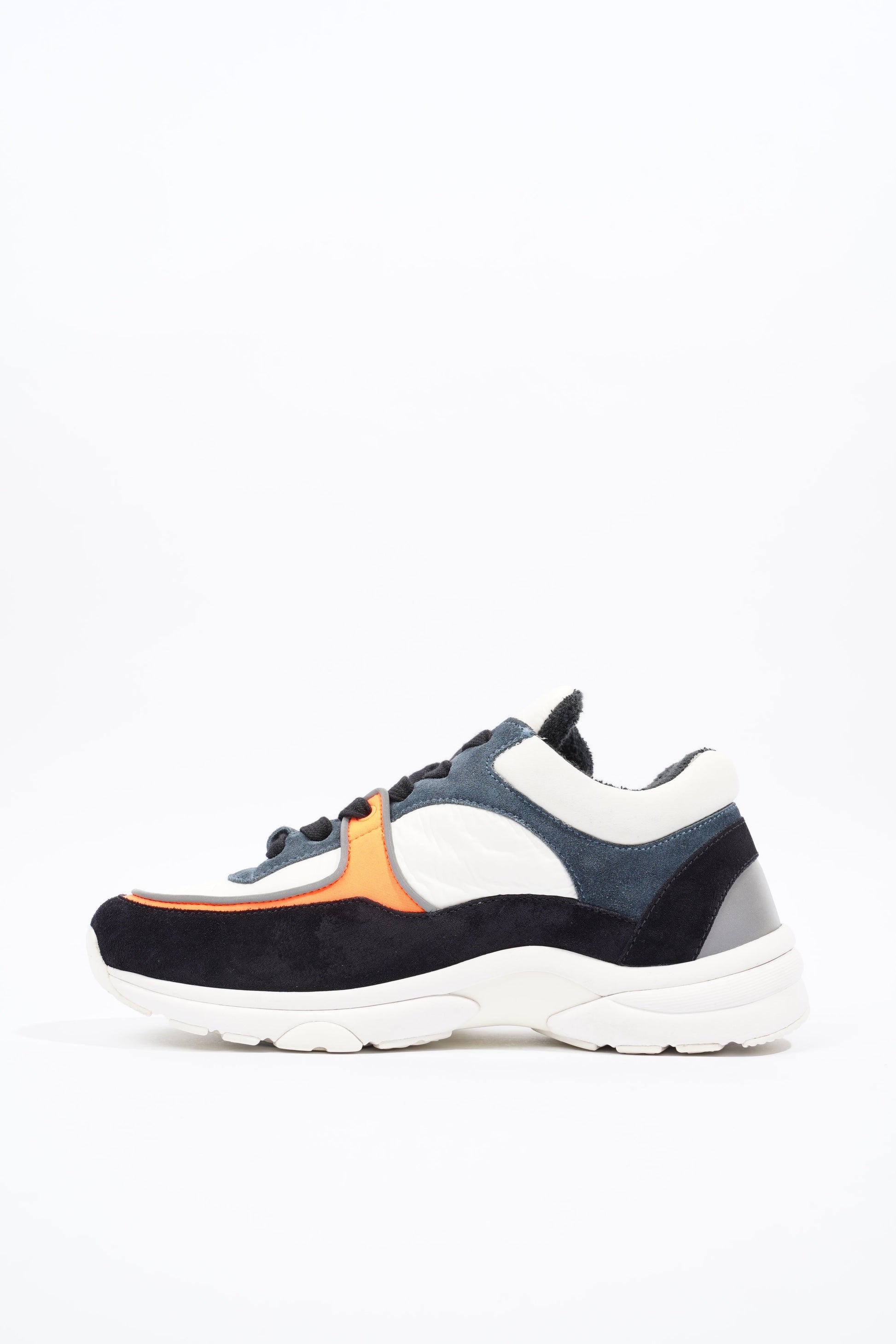 Chanel CC Logo Sneaker White   Black   Orange Suede EU 36 UK 3
