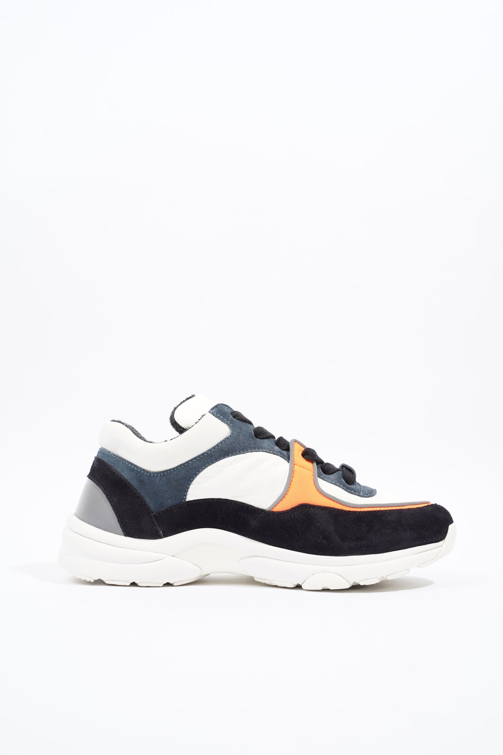 Chanel CC Logo Sneaker White   Black   Orange Suede EU 36 UK 3