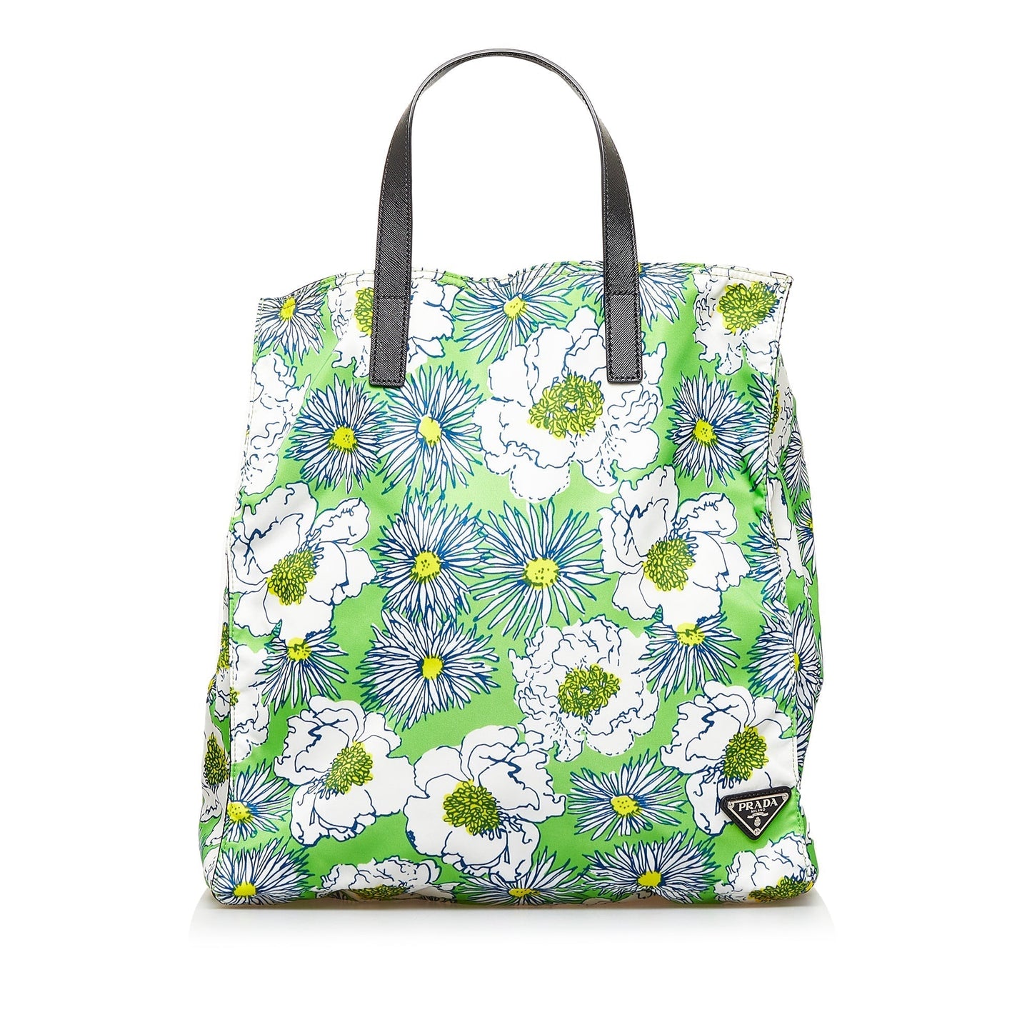 Prada Tessuto Stampato Tote Green Tote Bag