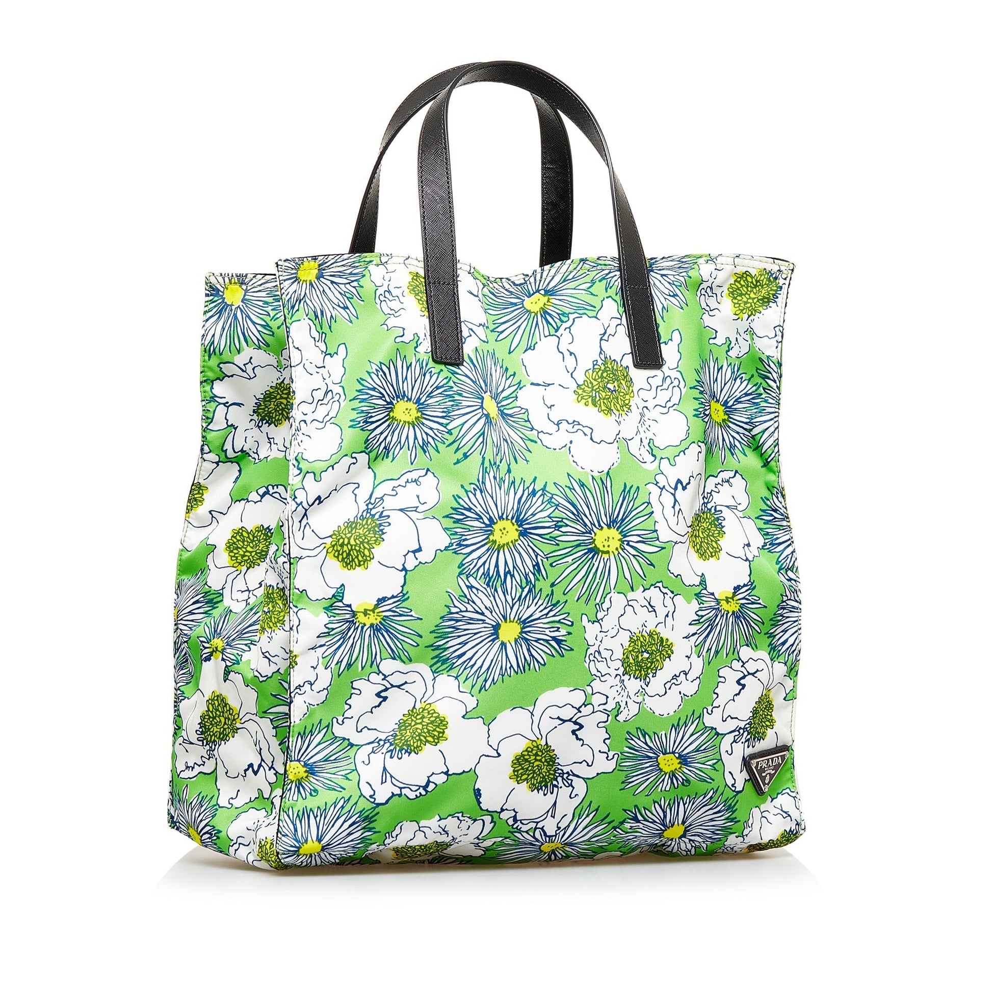 Prada Tessuto Stampato Tote Green Tote Bag