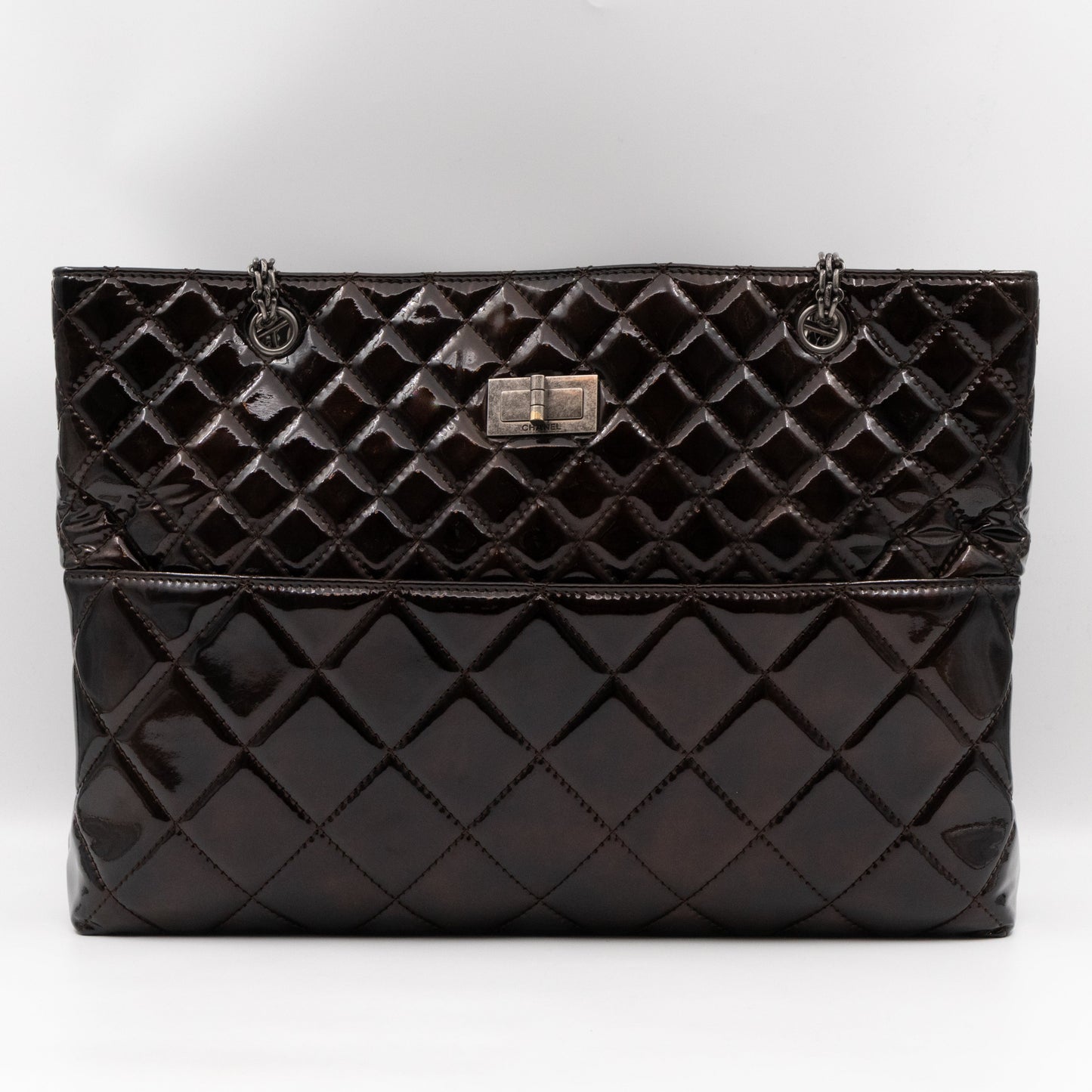 Chanel Reissue East West Tote Quilted Burgundy Patent Leather