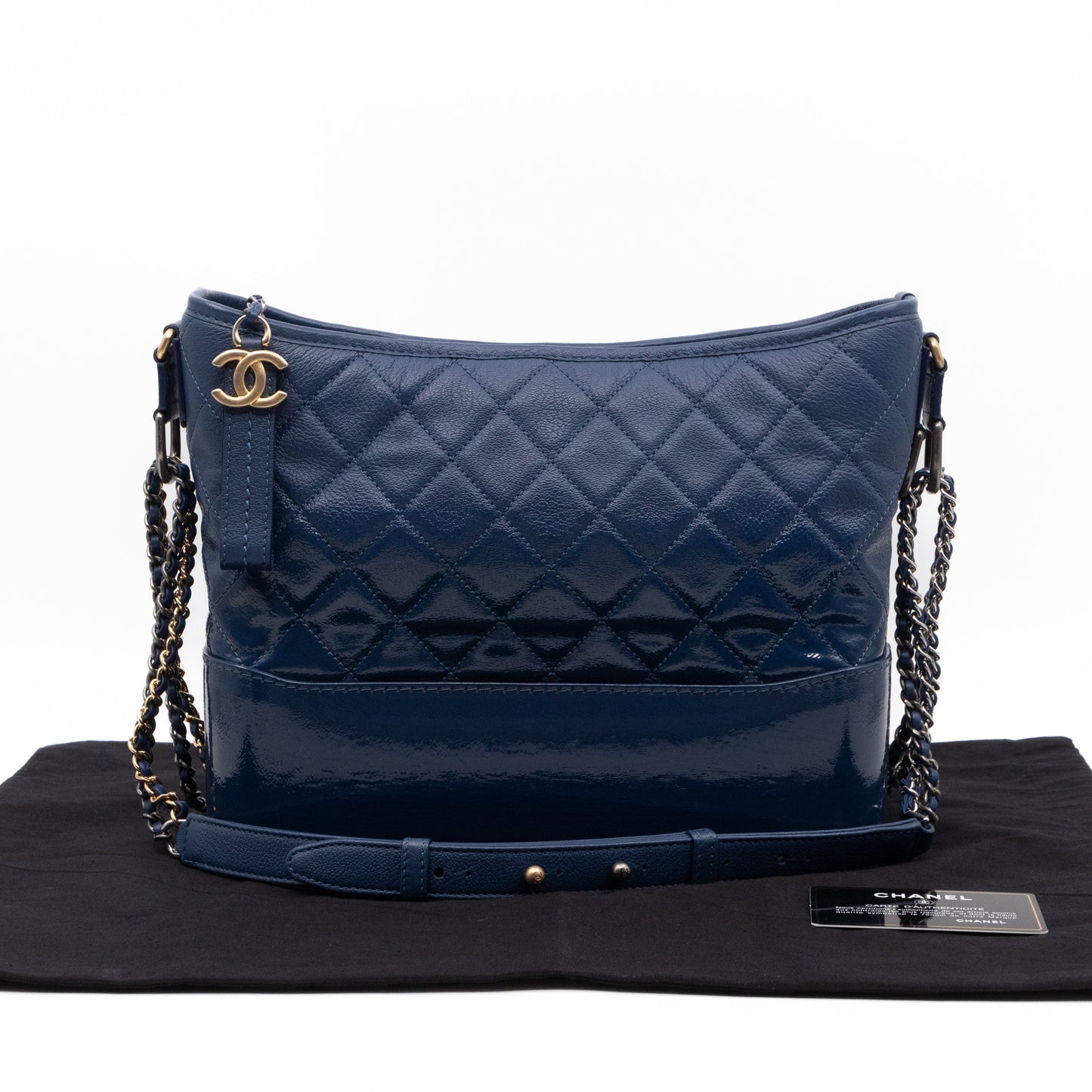 Chanel Gabrielle Hobo Large Dark Blue Goatskin Leather