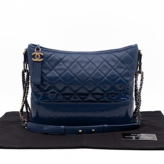 Chanel Gabrielle Hobo Large Dark Blue Goatskin Leather