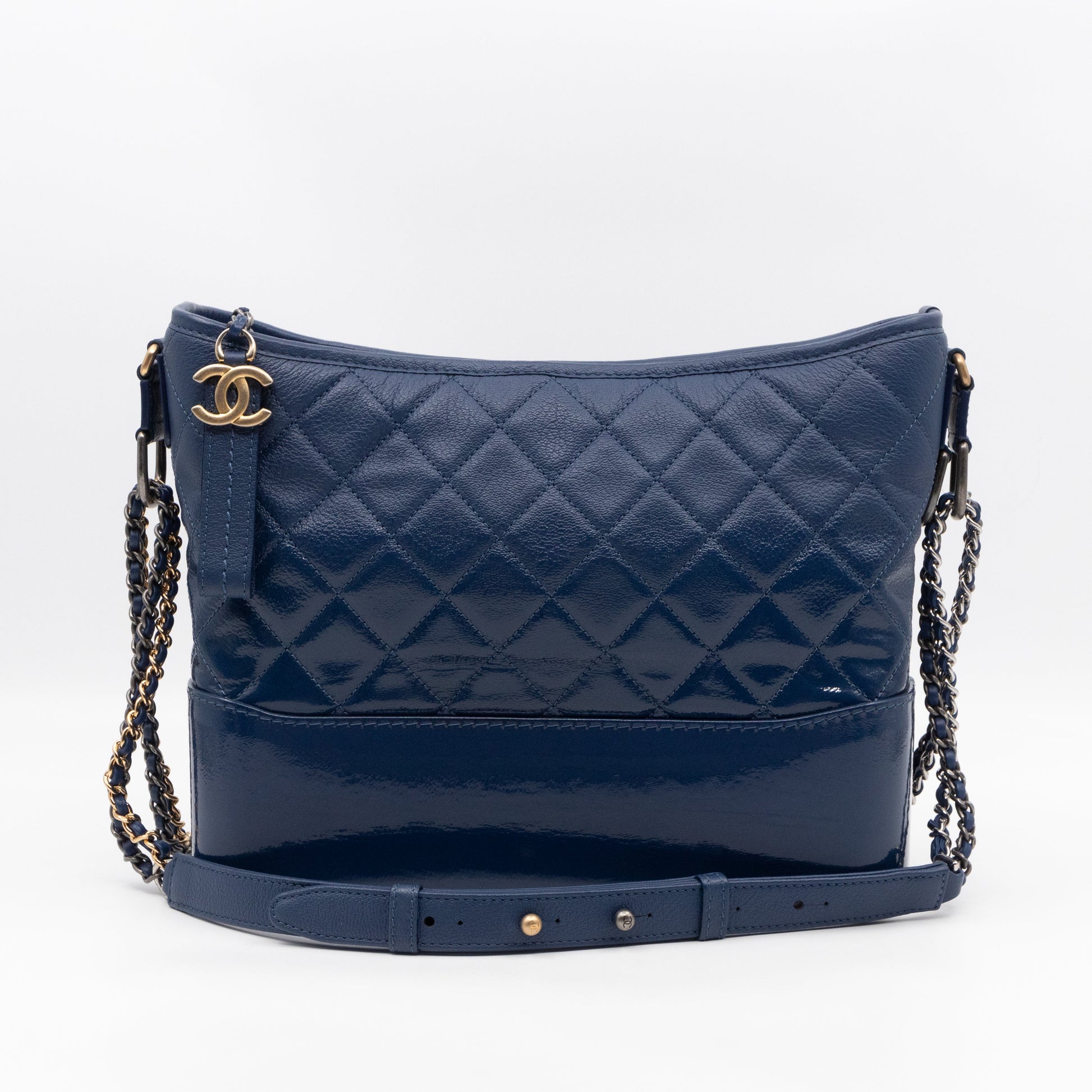 Chanel Gabrielle Hobo Large Dark Blue Goatskin Leather