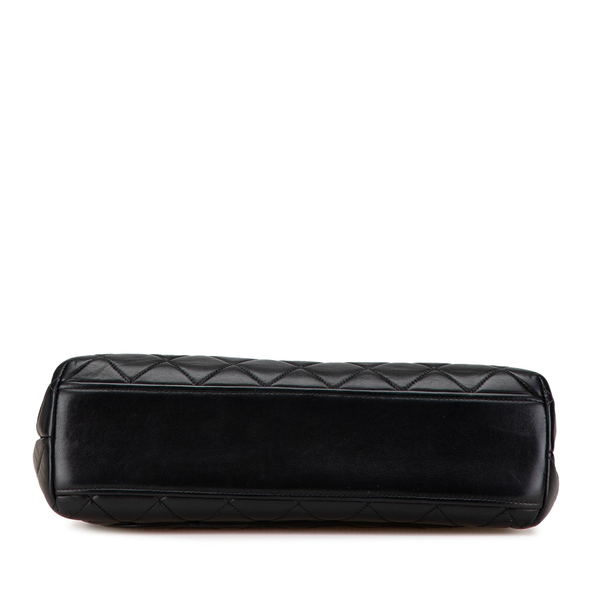 Black Chanel Medium Lambskin Kelly Top Handle Bag