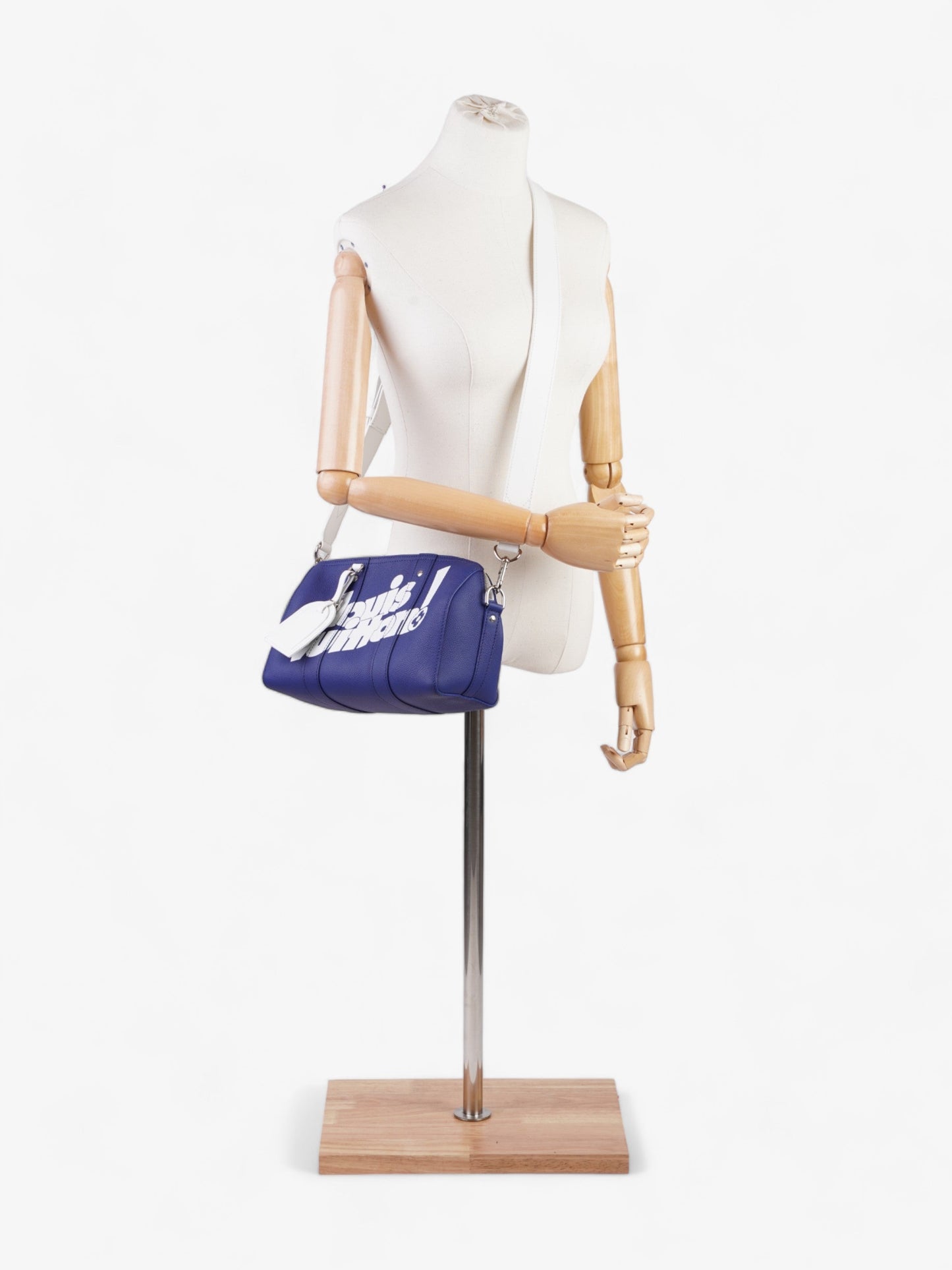 Louis Vuitton City Keepall Leather White Blue Travel Bag