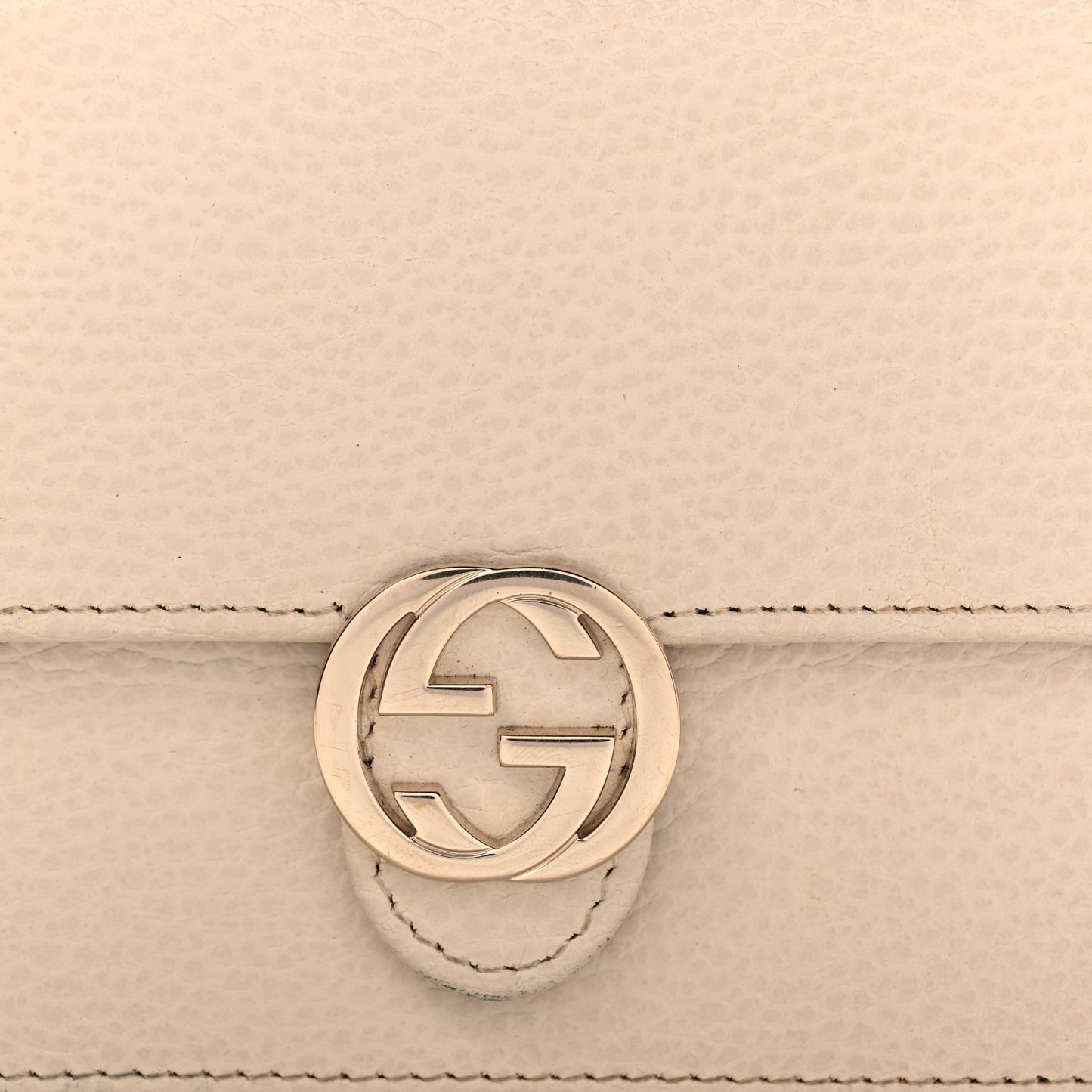 Gucci Dollar Calfskin Interlocking G Chain Wallet Ivoire