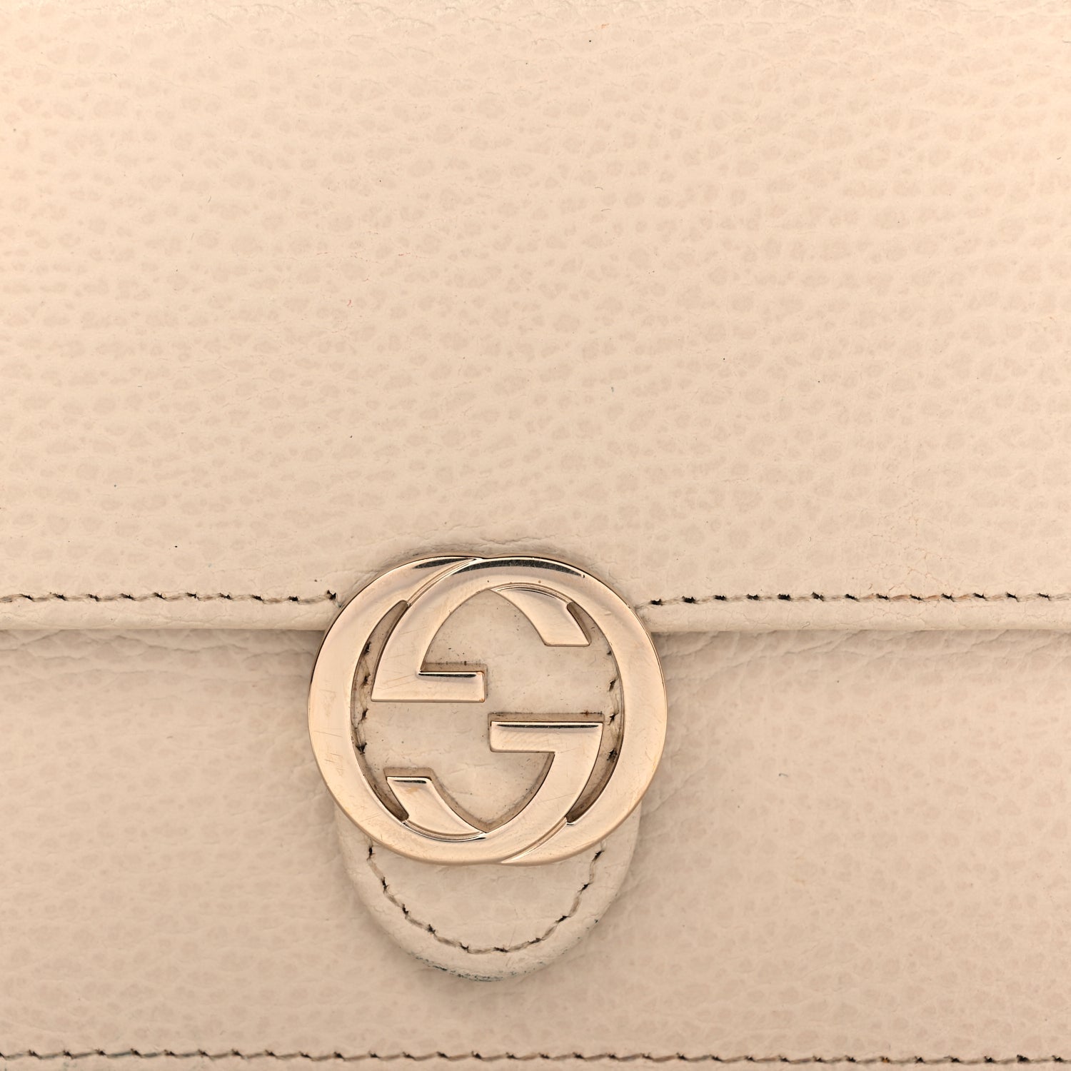 Gucci Dollar Calfskin Interlocking G Chain Wallet Ivoire