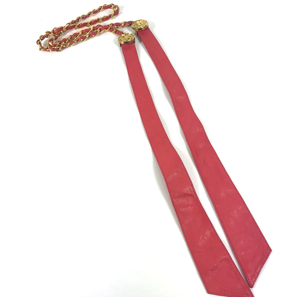 Chanel belt coin 80 32 Pink Leather