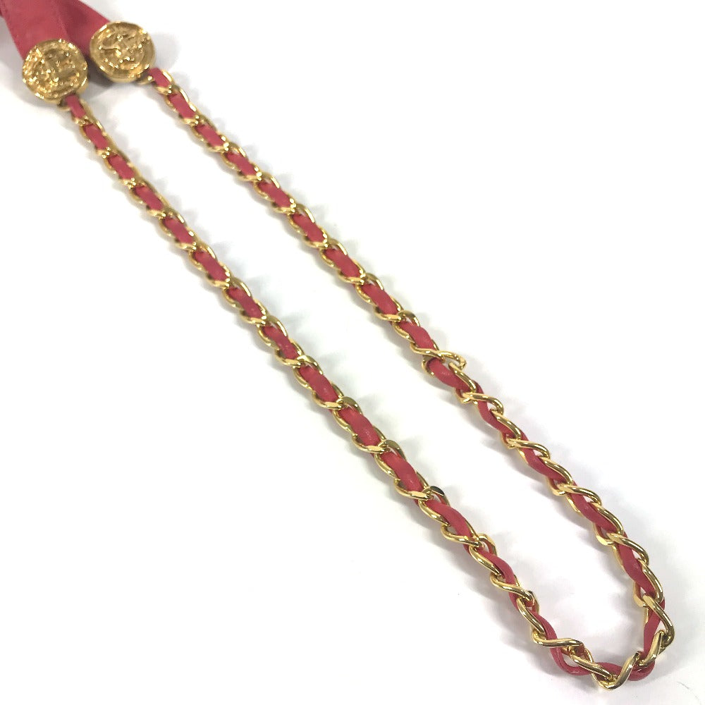 Chanel belt coin 80 32 Pink Leather
