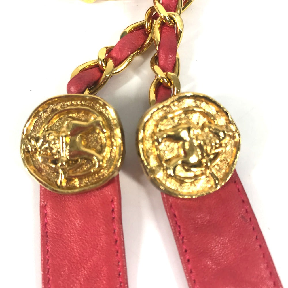 Chanel belt coin 80 32 Pink Leather