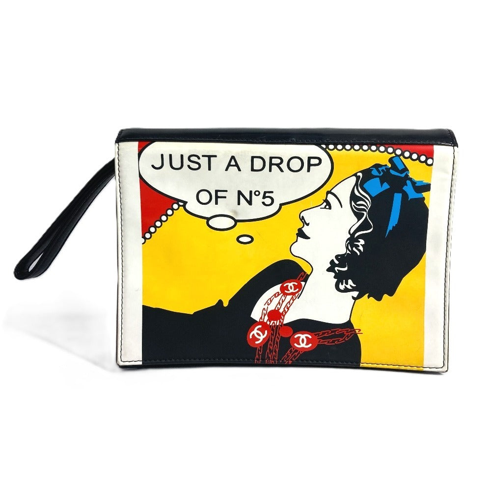 Chanel Mademoiselle logo Multicolor Leather Clutch Bag