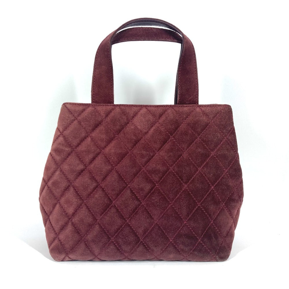 Chanel suede wine- Turnlock CC COCO Mark Red Tote Bag