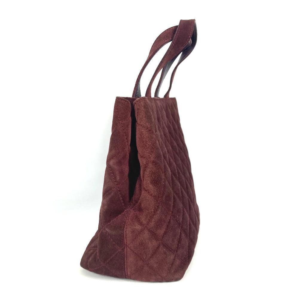 Chanel suede wine- Turnlock CC COCO Mark Red Tote Bag