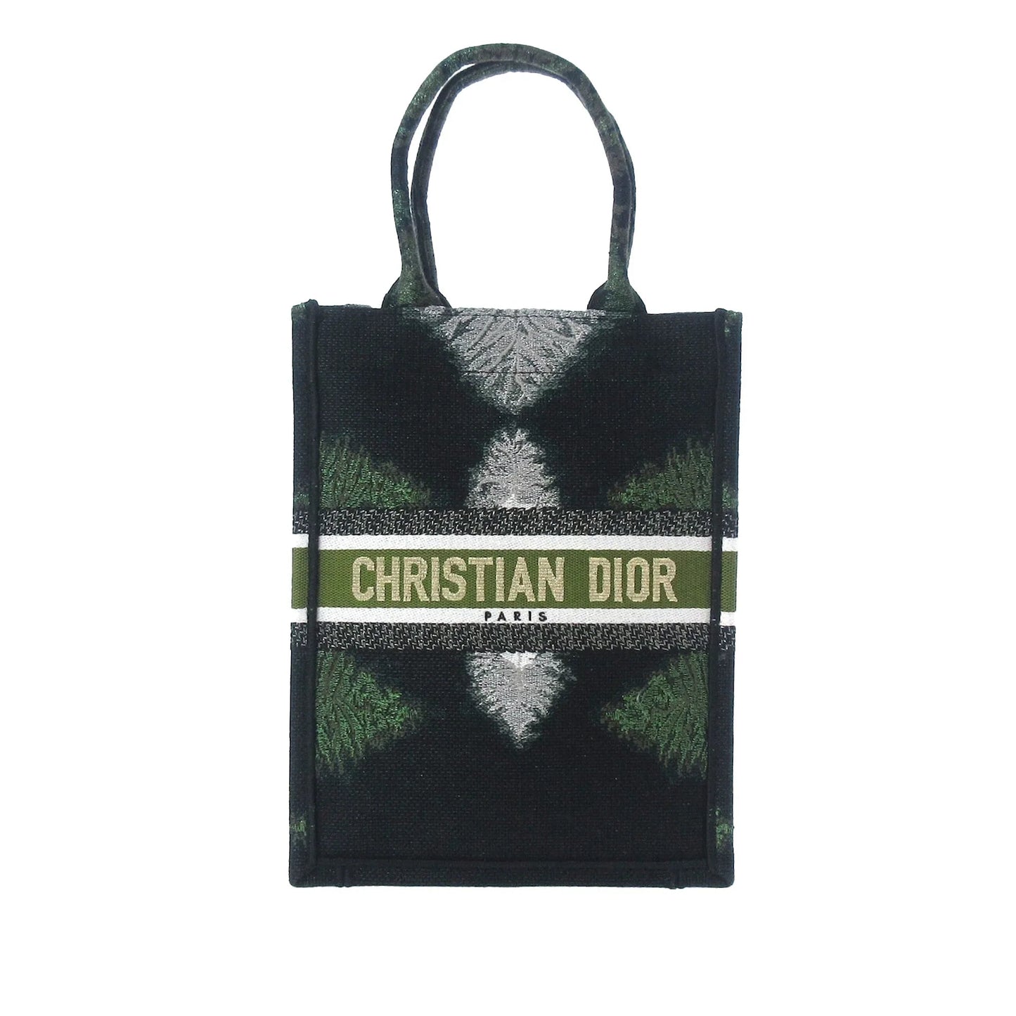 Dior Handbag Tie Dye Vertical Book Tote Green Tote Bag