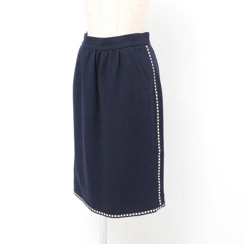 Chanel suit wool Navy Off 38 White Handbag