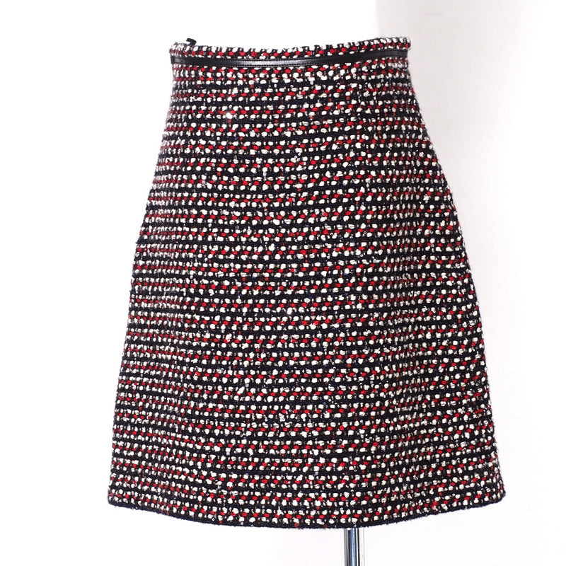 Gucci tweed x 42 Black White Red Navy Apparel