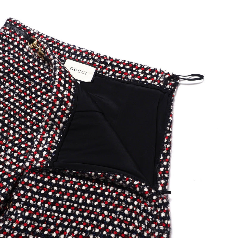 Gucci tweed x 42 Black White Red Navy Apparel