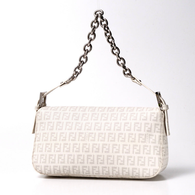 Fendi Handbag 8Br003 Pvc Women White Gray Travel Bag