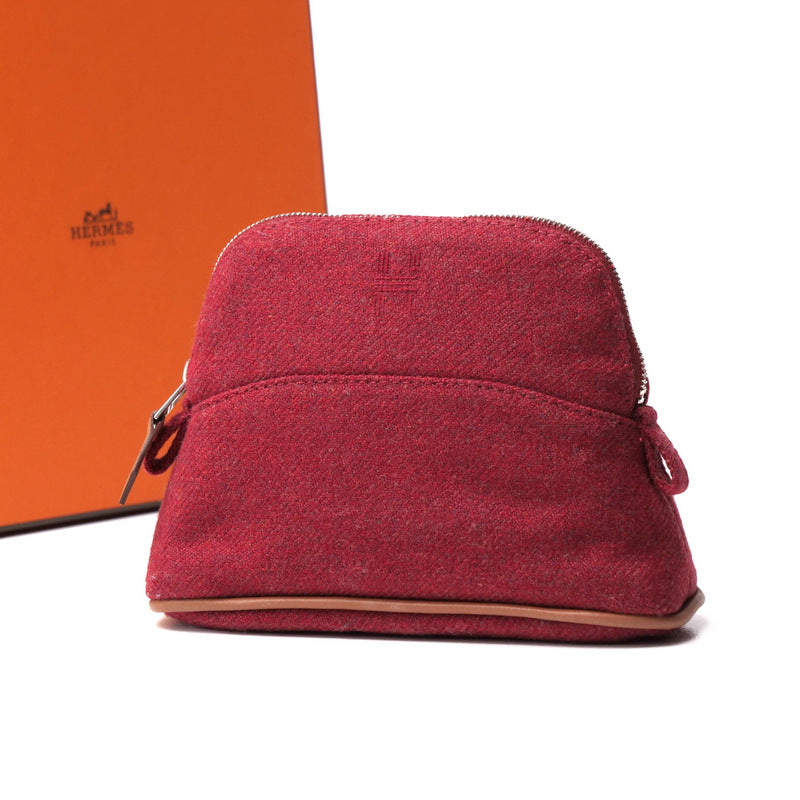 Accessory Pouch Tweed Bordeaux Women Handbag Travel Bag