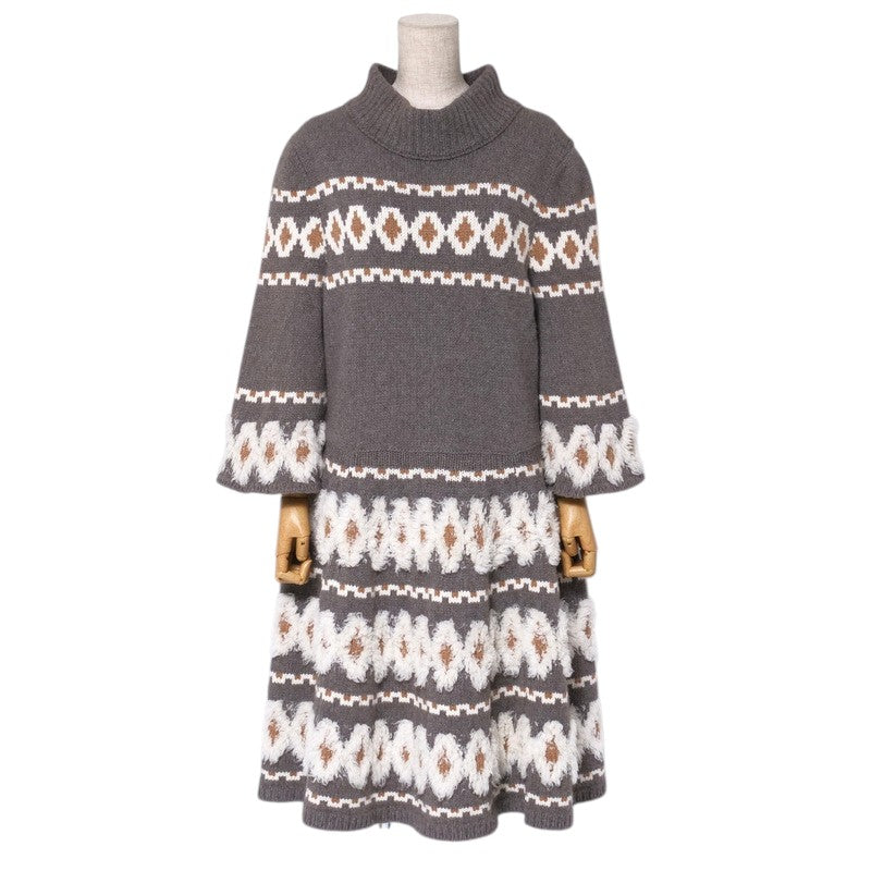 Chanel one piece knit mocha 44 Gray Handbag