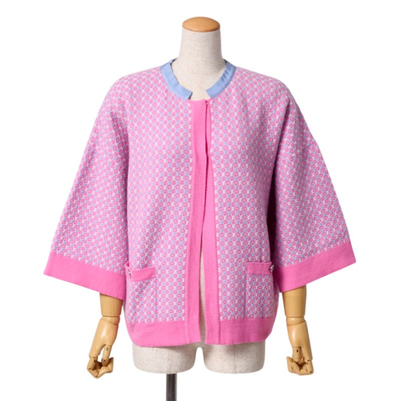 Chanel cardigan cashmere light 34 Blue Pink Handbag