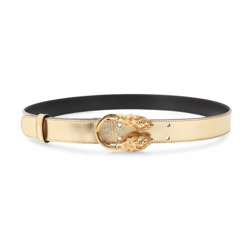 Gucci 037 424 75 30 Leather Gold Belt