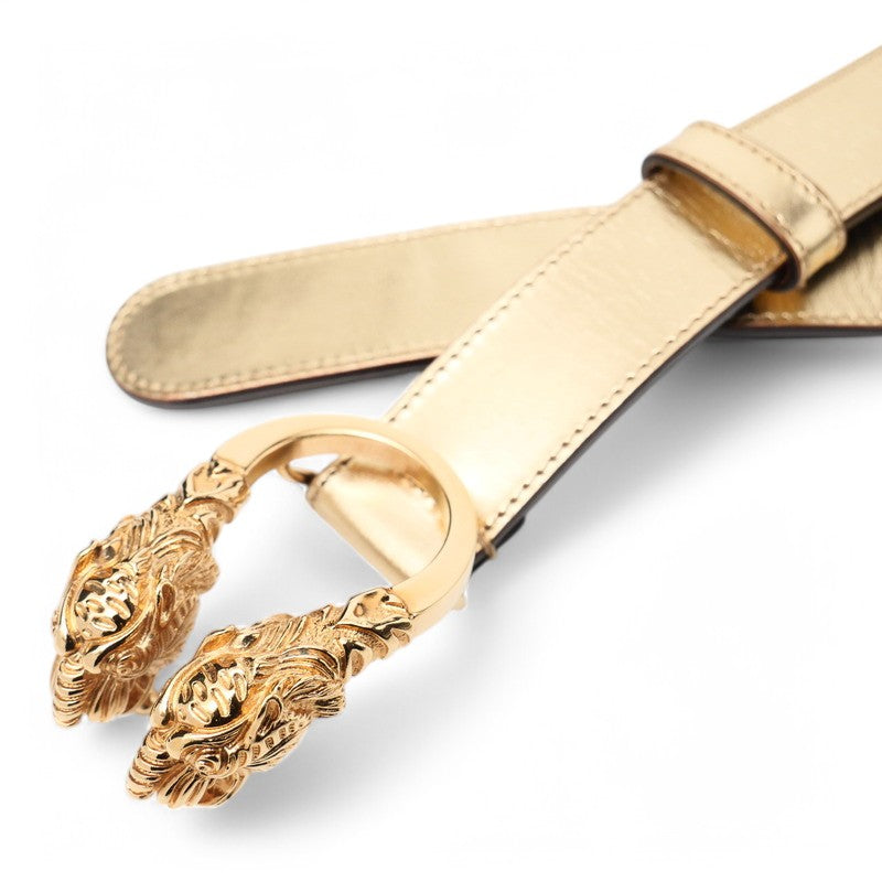 Gucci 037 424 75 30 Leather Gold Belt